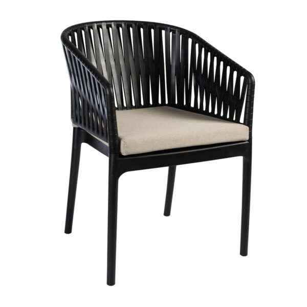 Portofino Armchair Black Taupe Cushion