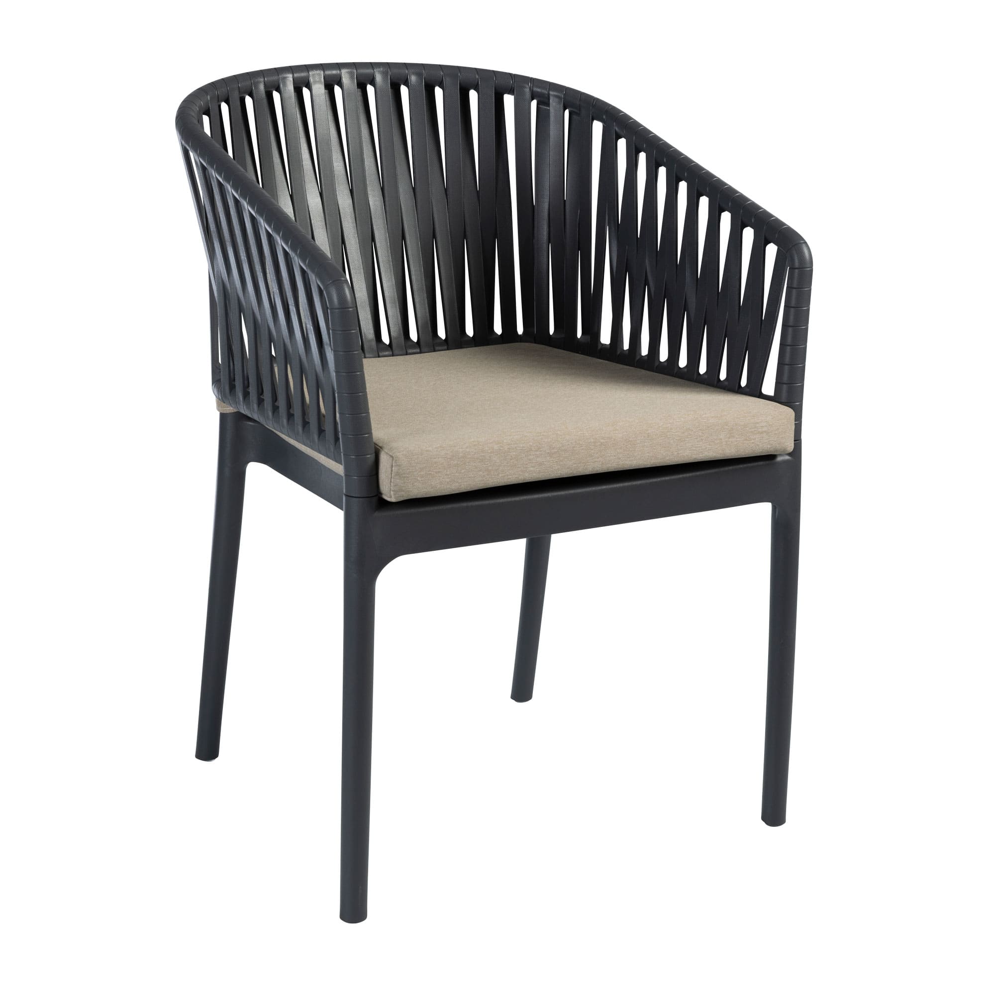 Portofino Armchair Dark Grey Taupe Cushion