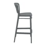 Portofino Bar Stool 75 Dark Grey Side