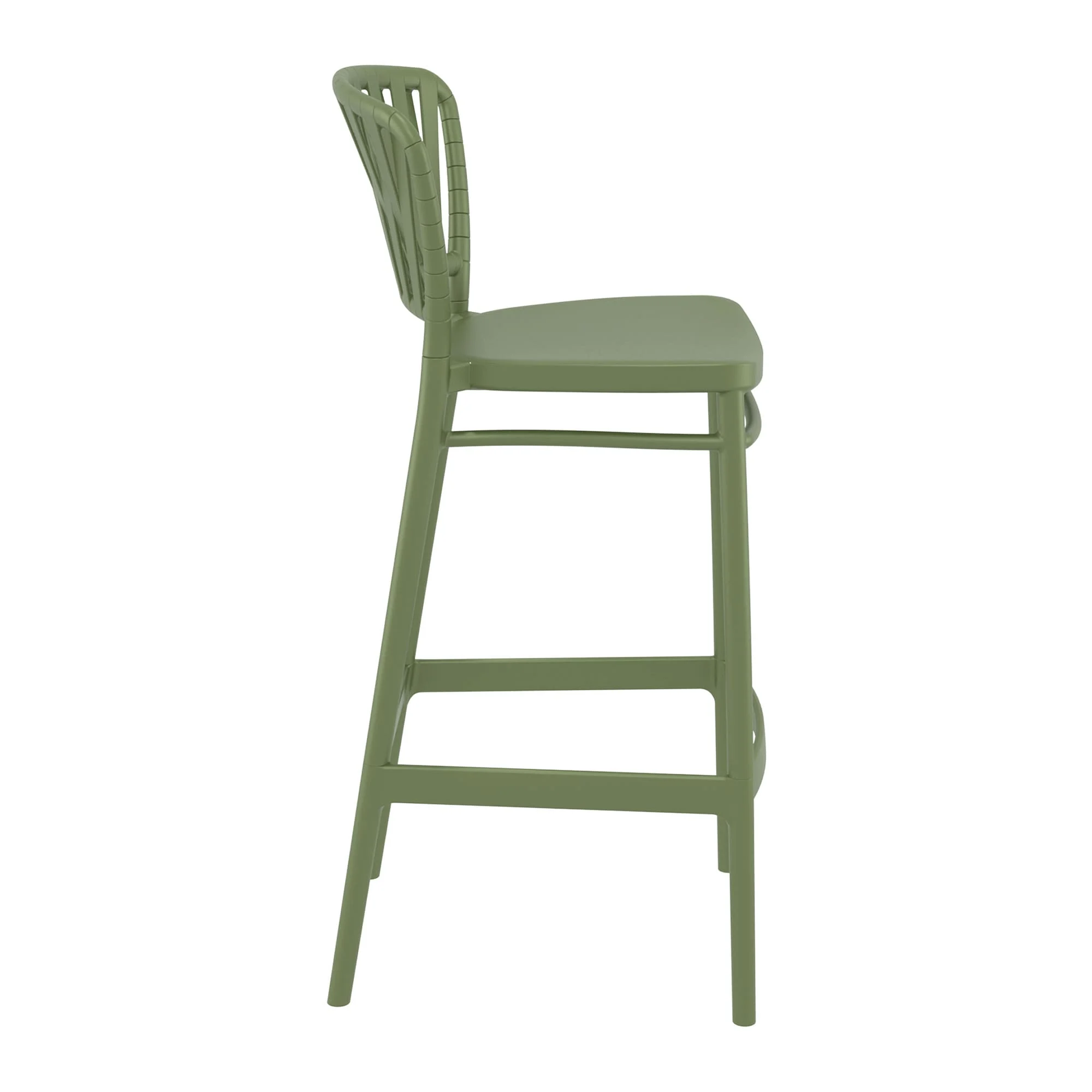 Portofino Bar Stool 75 Olive Green Side