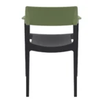 Tulum Armchair Olive Green Black Back