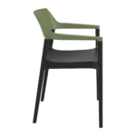 Tulum Armchair Olive Green Black Side
