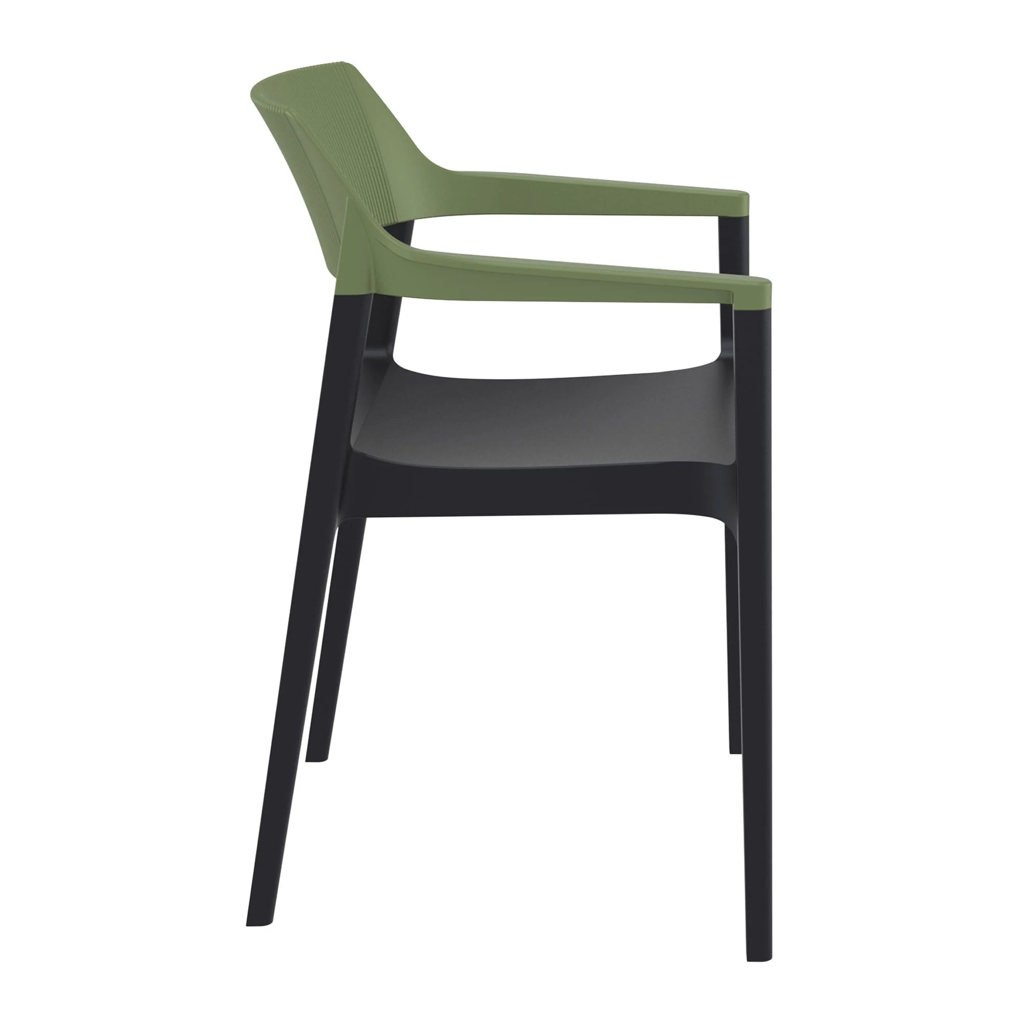 Tulum Armchair Olive Green Black Side
