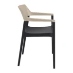 Tulum Armchair Taupe Black Side