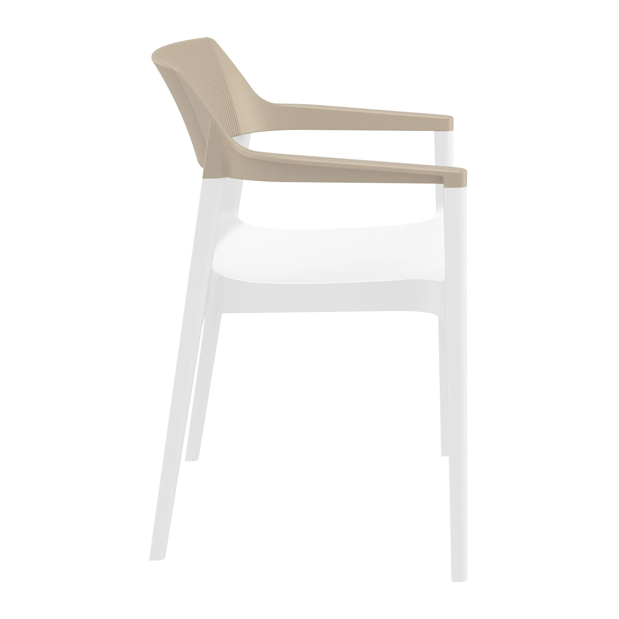 Tulum Armchair Taupe White Side