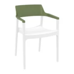 Tulum Armchair White Olive Green