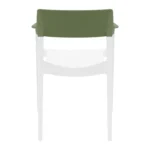 Tulum Armchair White Olive Green Back