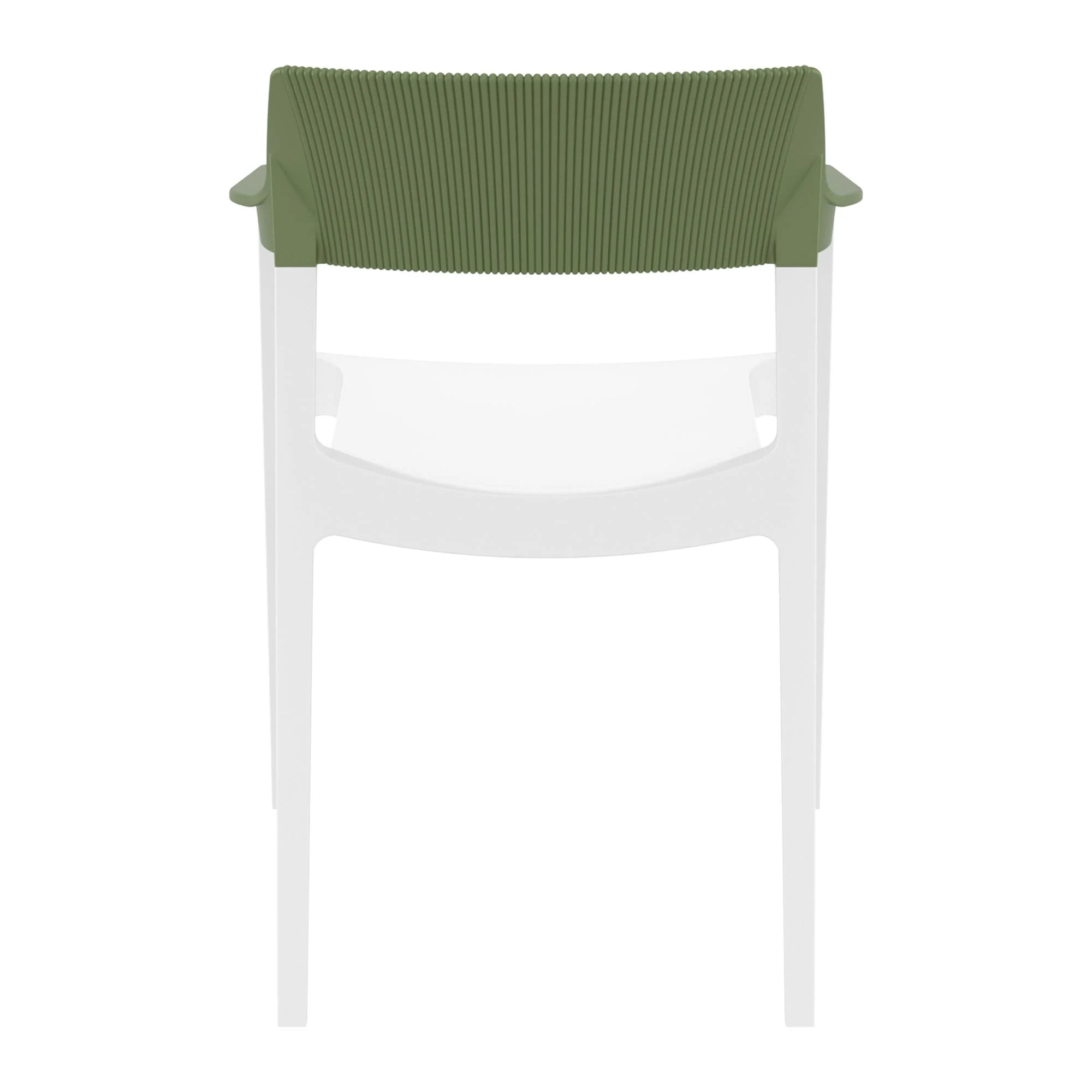 Tulum Armchair White Olive Green Back