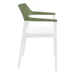Tulum Armchair White Olive Green Side
