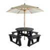 EKO Round Picnic Table 8 Seater Detail Image