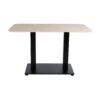 Extrema Premium Dining Height Table Rectangular Beige Travertine Anzio Rectangular Base Side