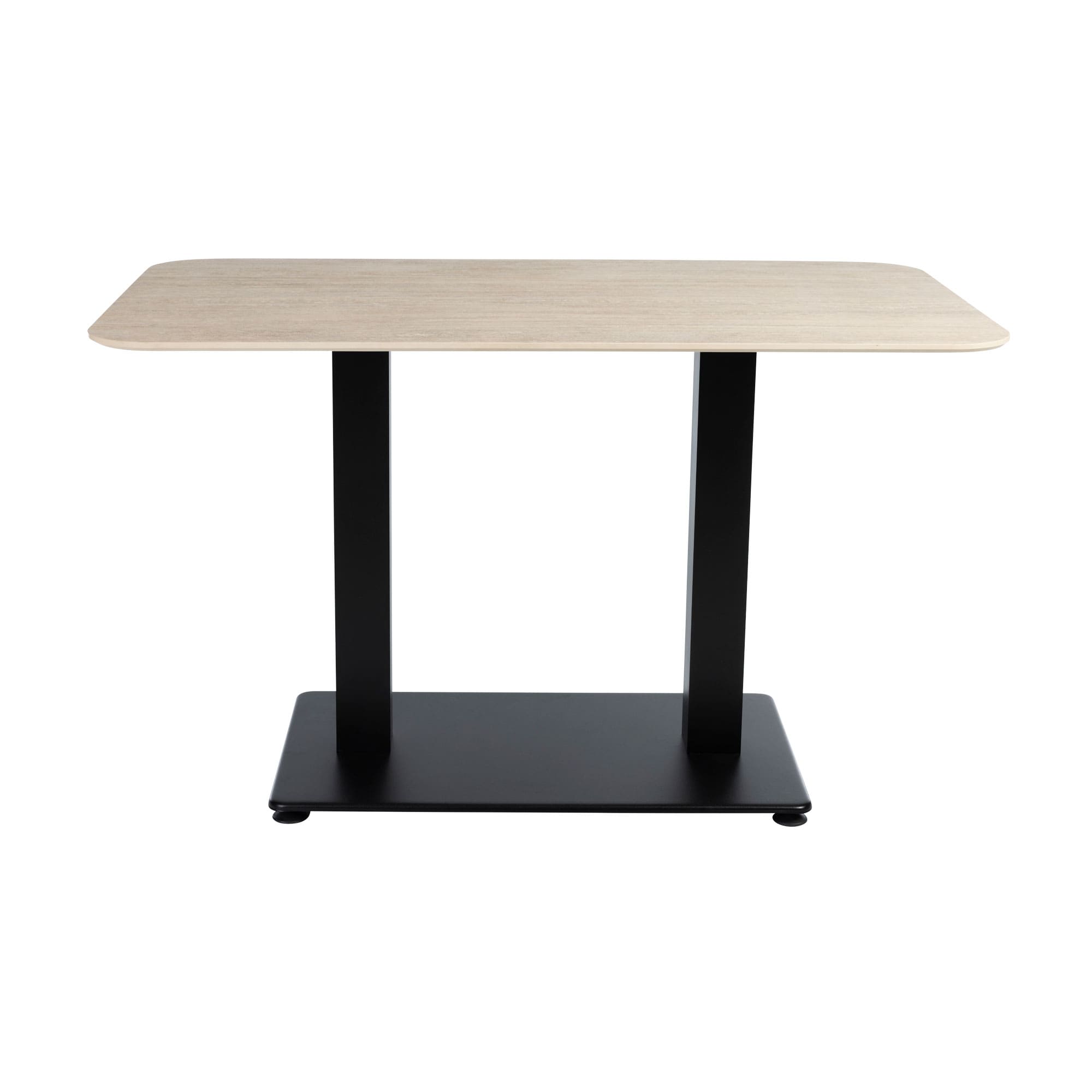 Extrema Premium Dining Height Table Rectangular Beige Travertine Anzio Rectangular Base Side