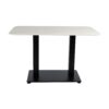 Extrema Premium Dining Height Table Rectangular White Marble Anzio Rectangular Base Side