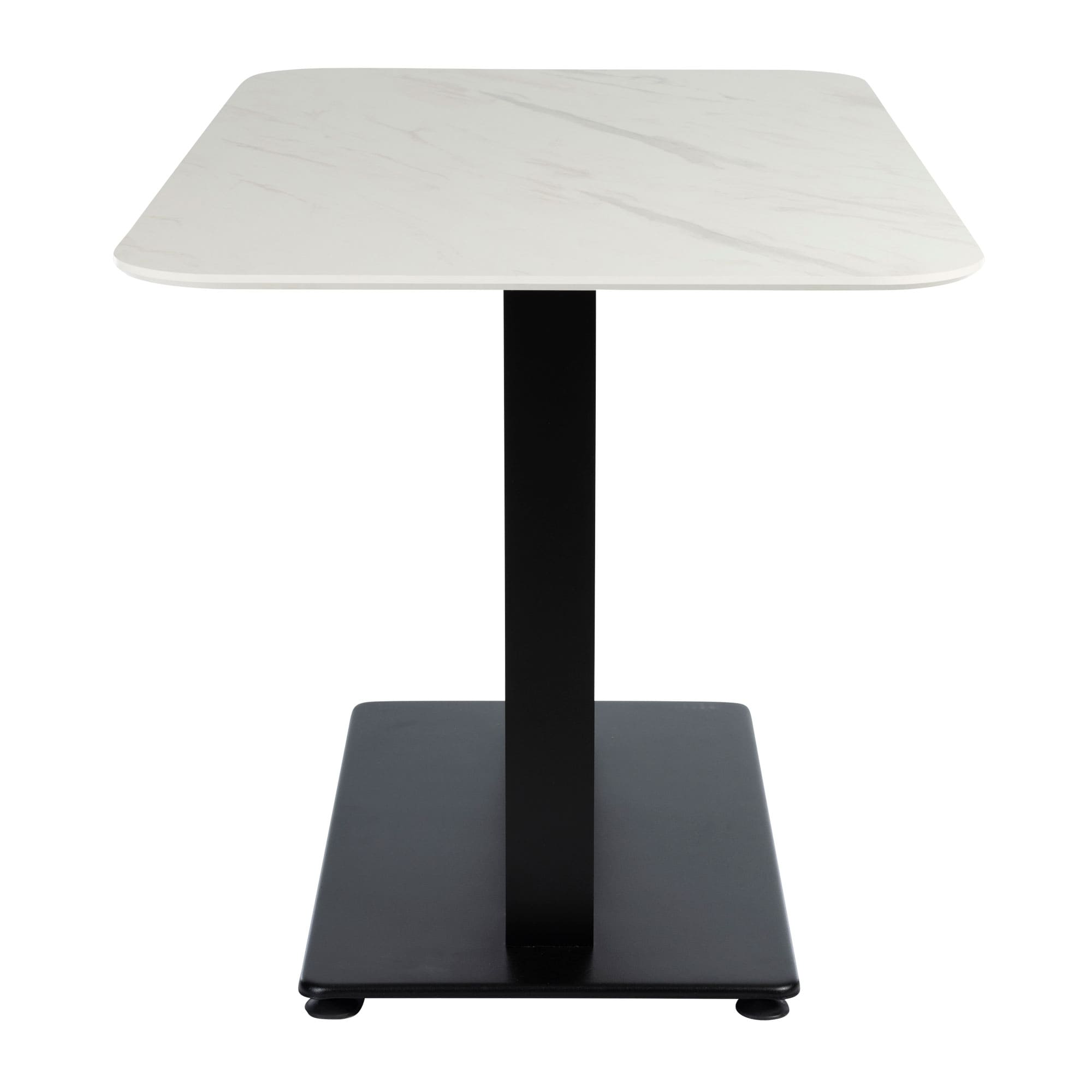 Extrema Premium Dining Height Table Rectangular White Marble Anzio Rectangular Base Side