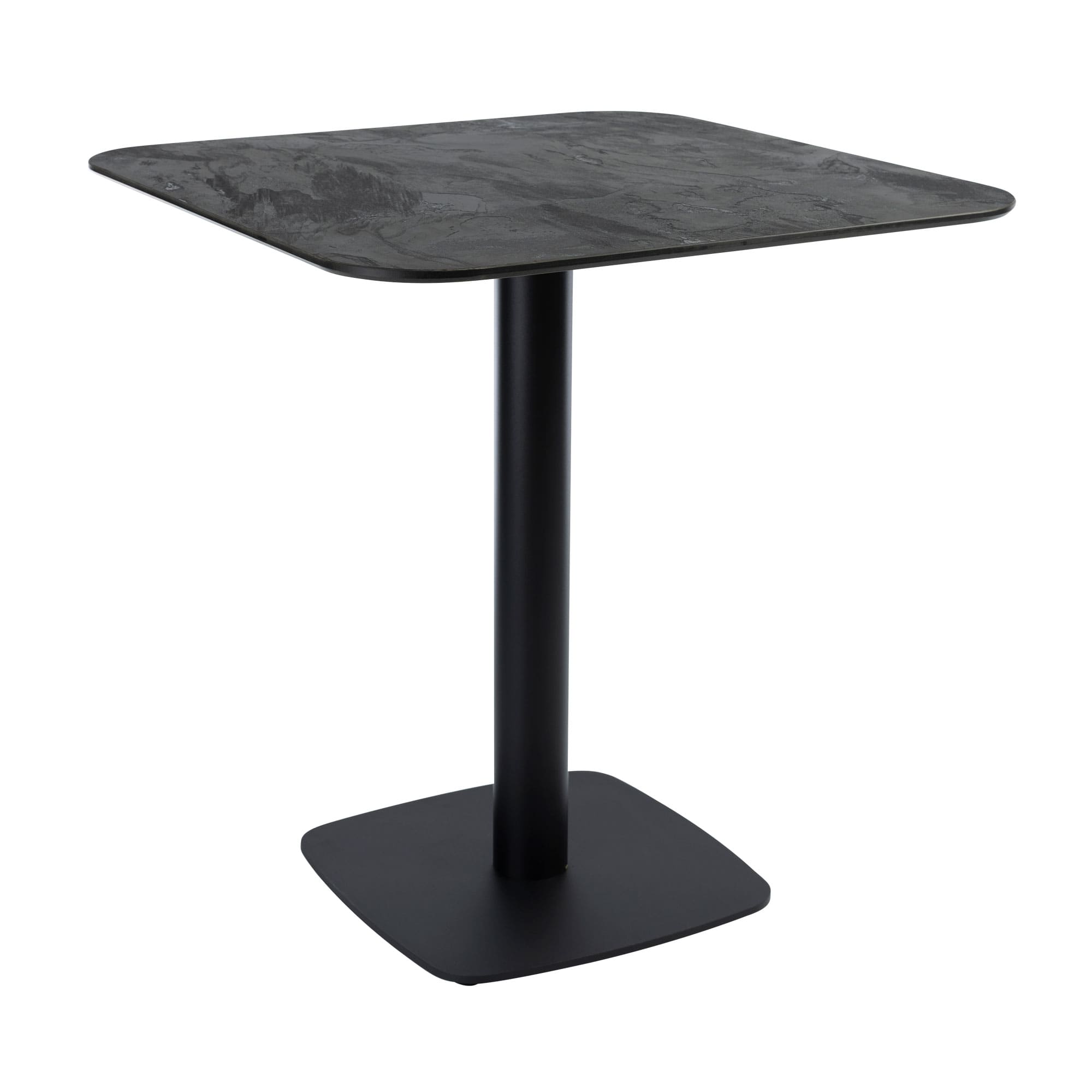 Extrema Premium Dining Height Table Square Black Moon Boston Sleek Small Square Radius Edges Base