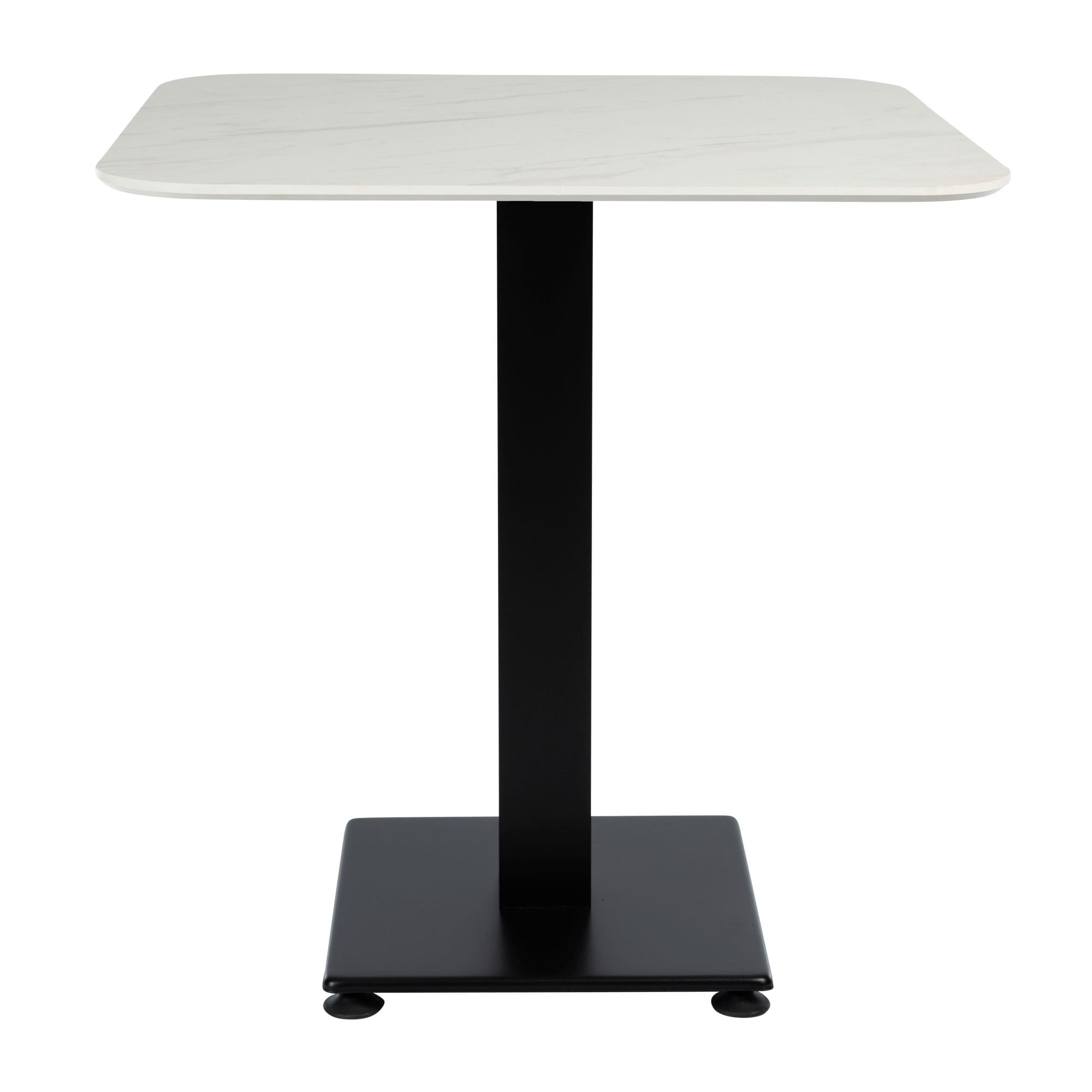 Extrema Premium Dining Height Table Square White Marble Anzio Small Square Base Side