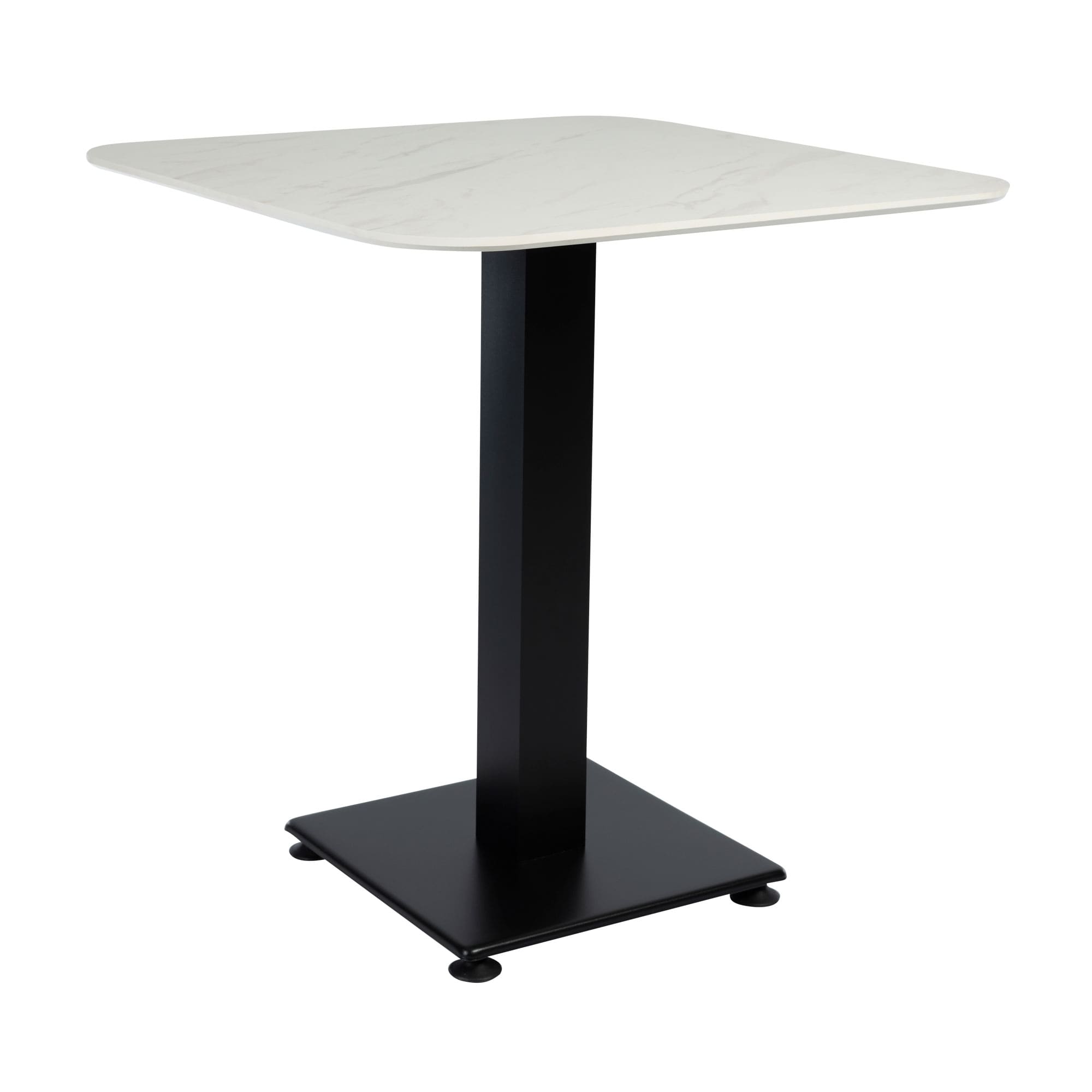 Extrema Premium Dining Height Table Square White Marble Anzio Small Square Base