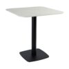 Extrema Premium Dining Height Table Square White Marble Boston Sleek Small Square Radius Edges Base