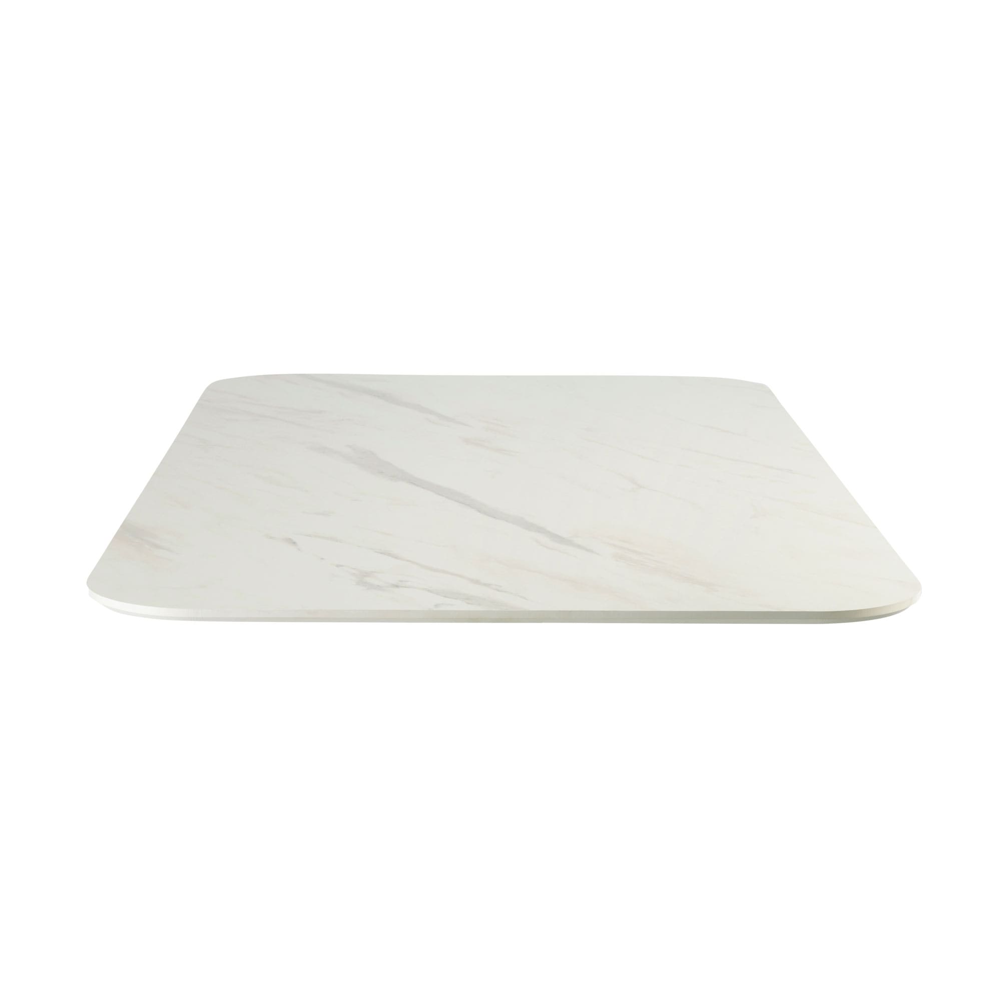Extrema Premium Rectangular Table Top White Marble Side
