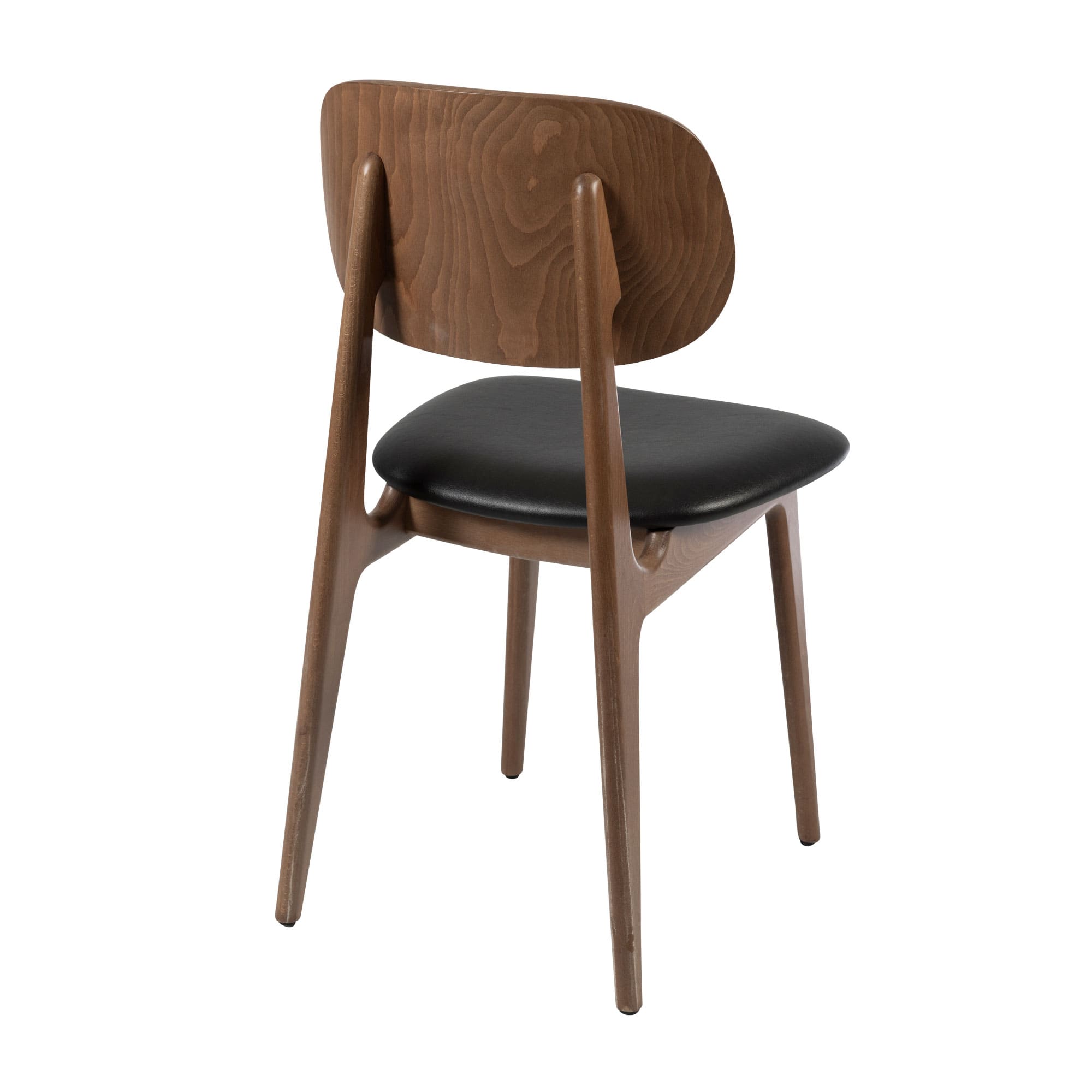 Relish Side Chair Walnut Black Seat Pad Back