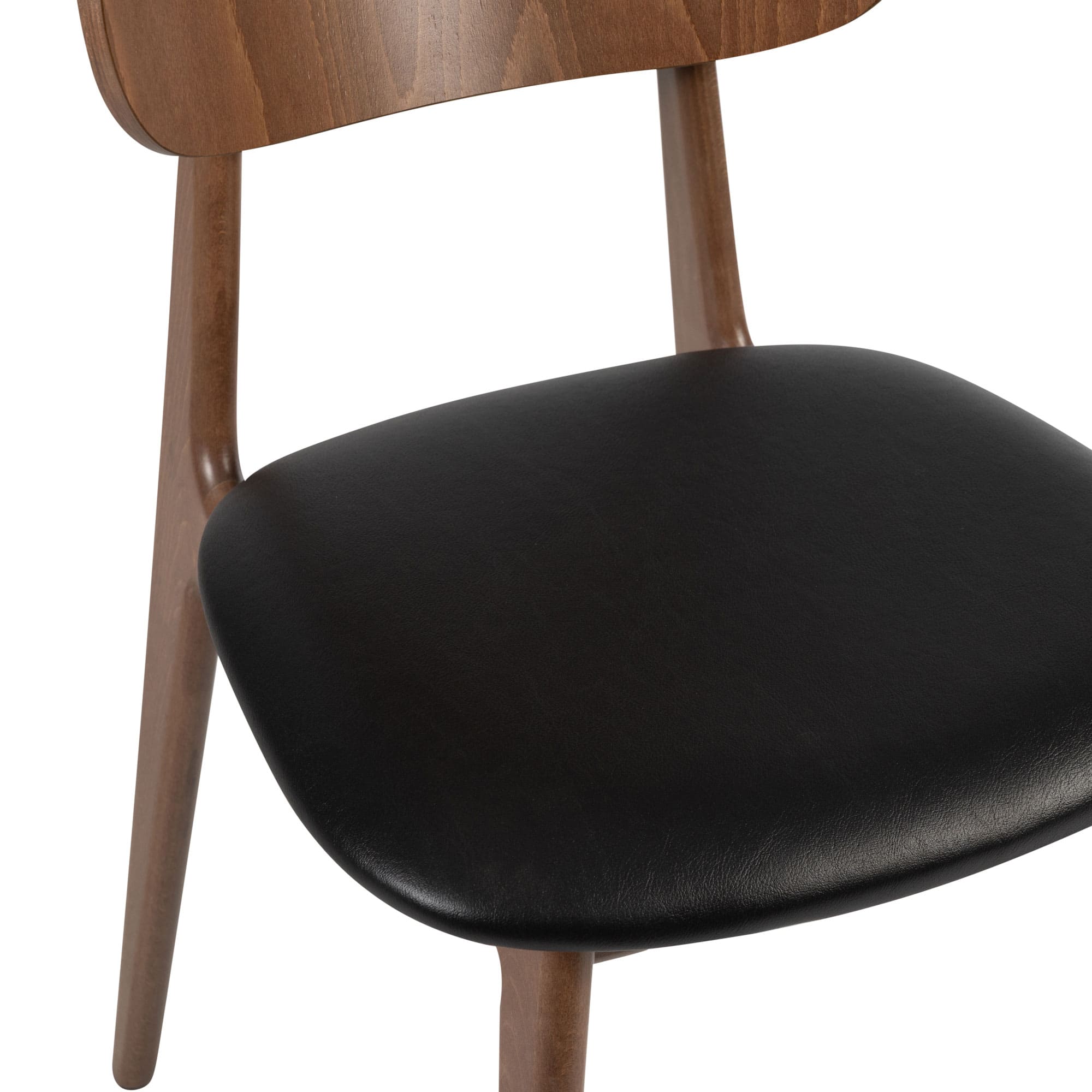 Relish Side Chair Walnut Black Seat Pad Detail