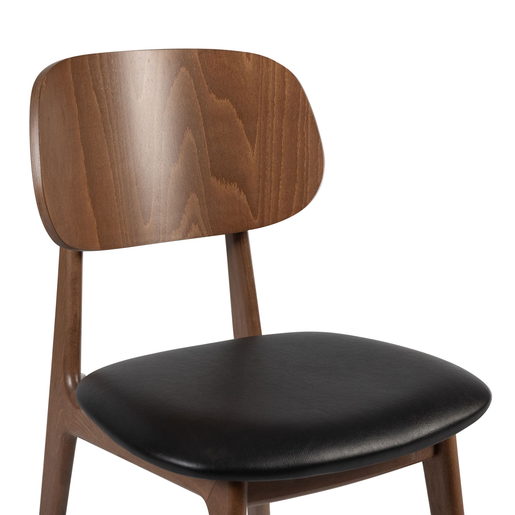 Relish Side Chair Walnut Black Seat Pad Detail