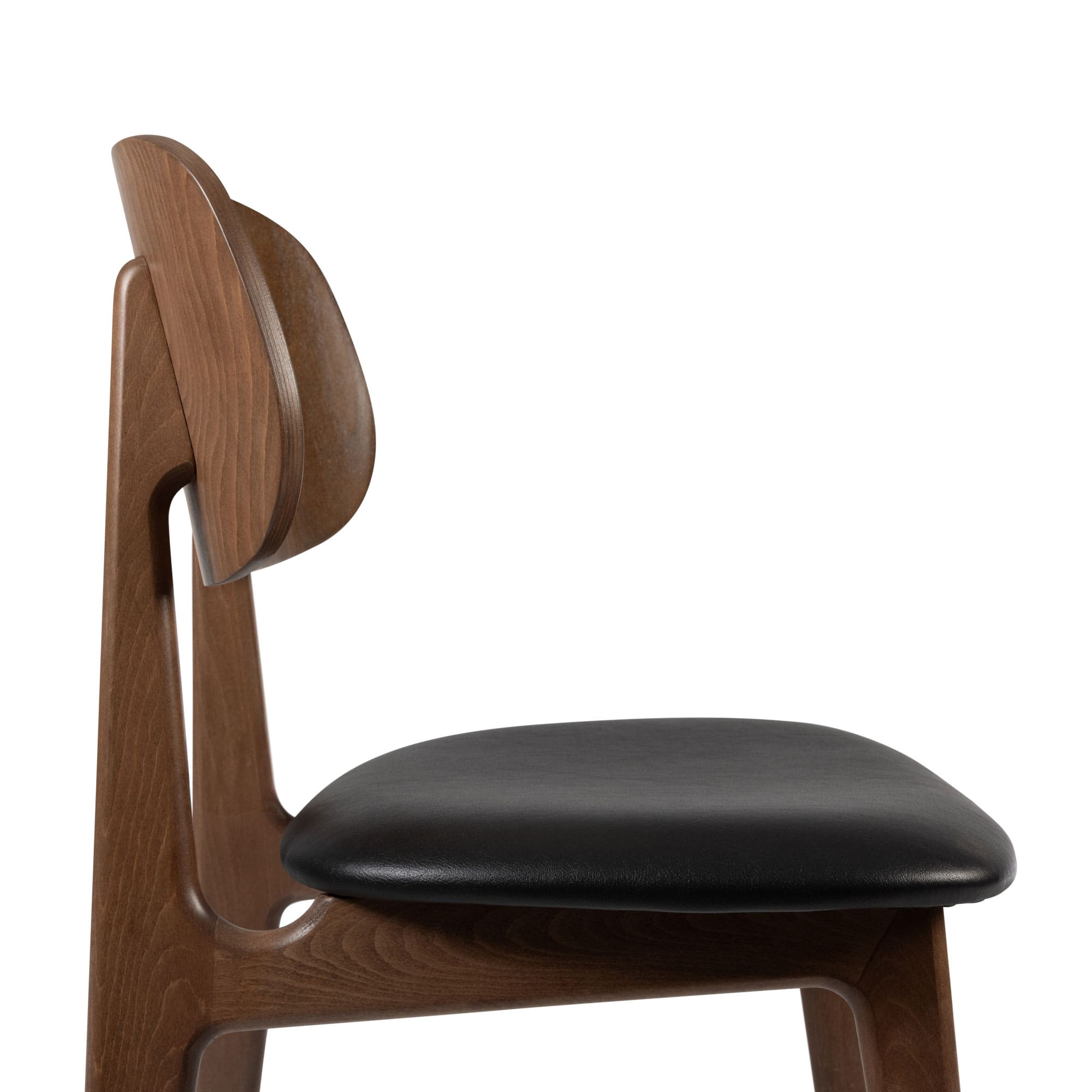 Relish Side Chair Walnut Black Seat Pad Detail