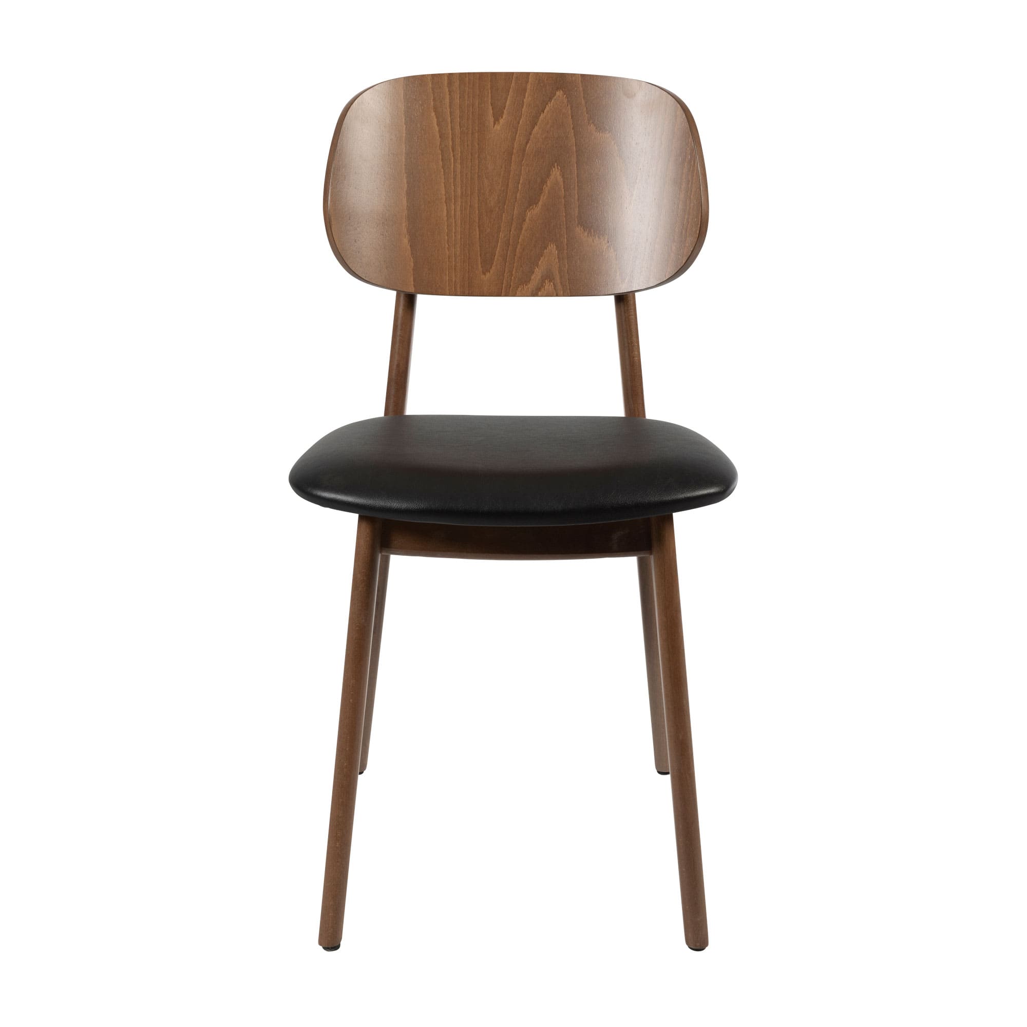 Relish Side Chair Walnut Black Seat Pad Front