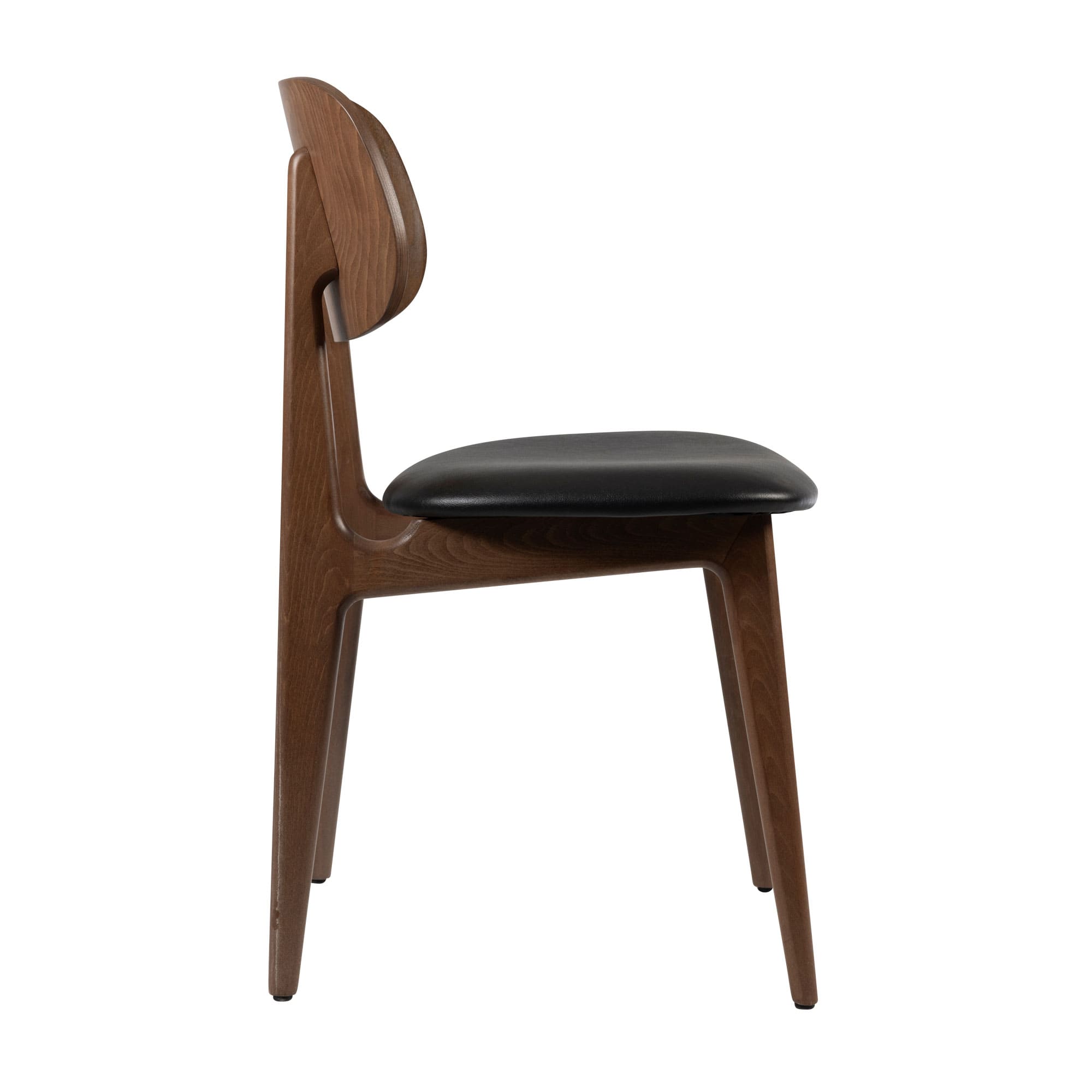 Relish Side Chair Walnut Black Seat Pad Side