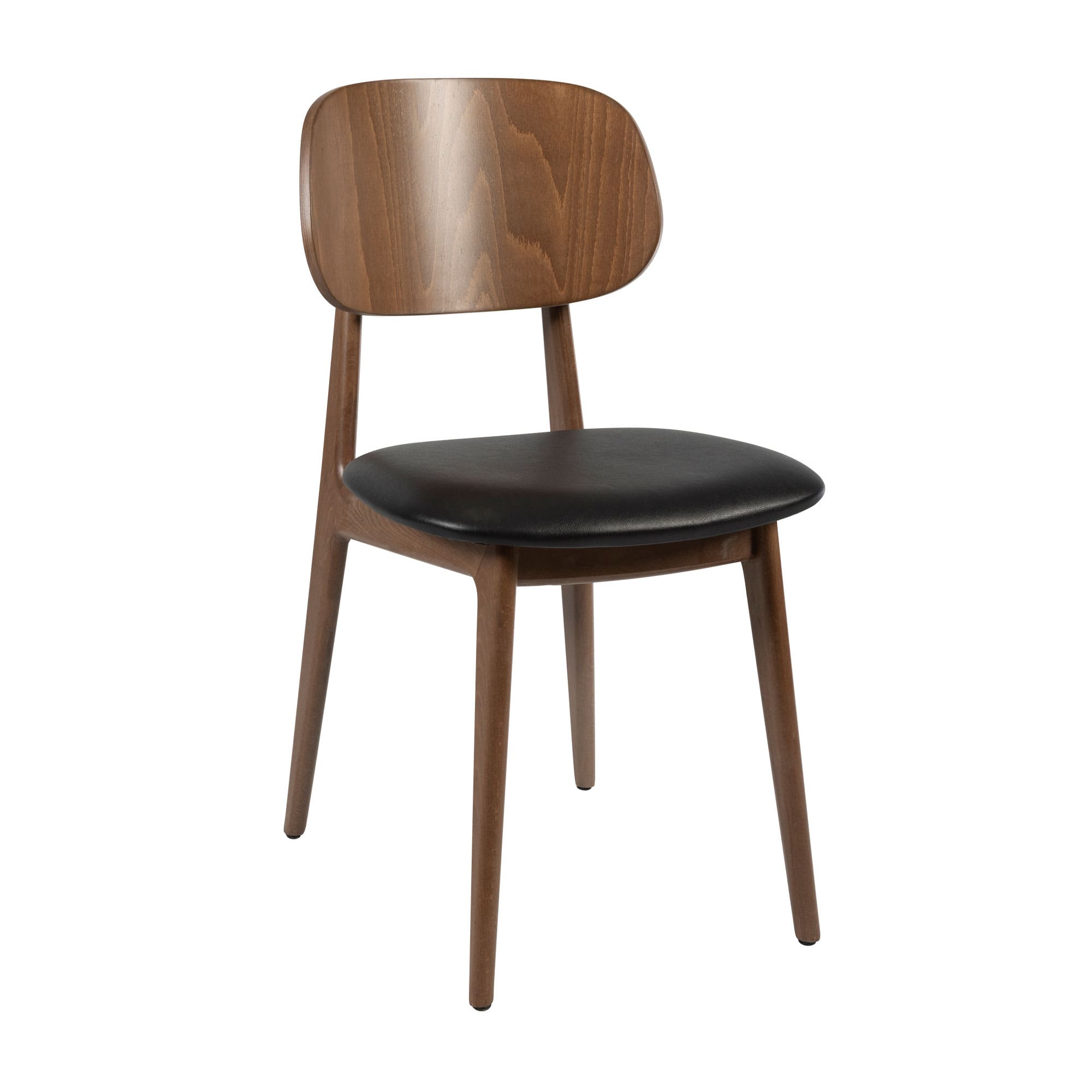 Relish Side Chair Walnut Black Seat Pad